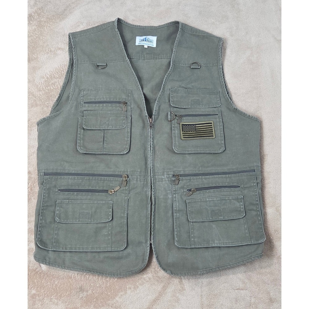 Blue‎ Stone Safety Products Mens Vest XL Green Multi Pocket Utility Tactical CCW